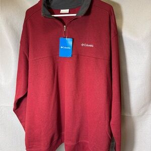 Columbia Men's Red Zip-Up Sweater